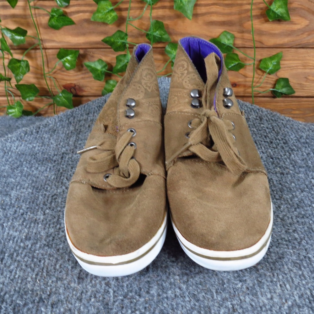 Vans Camryn Women Mid Top Sneaker Size 6 Casual Skate Brown Suede Paisley Purple - Picture 2 of 6